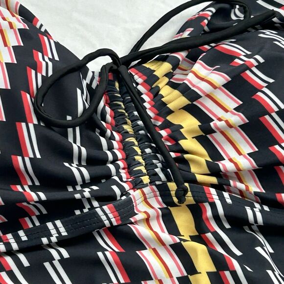 Hanna Nikole Swim Top Tankini 18 W Geometric Stripe Beach Plus Size Colorful - Picture 3 of 11